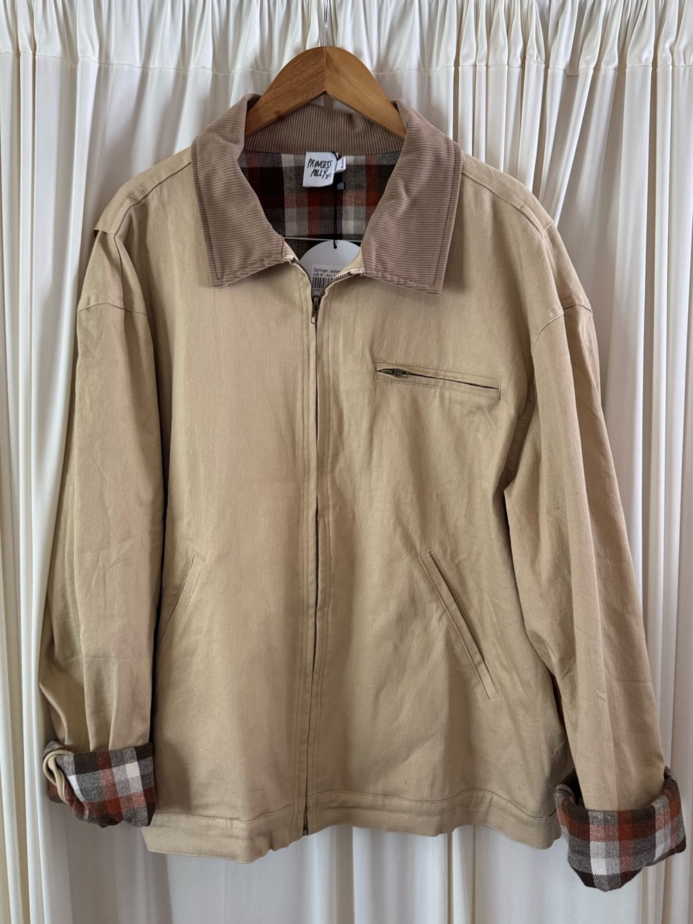 Princess Polly Springer Jacket Beige Tan Barn Jacket Size 8 NEW Fall Autumn - Picture 4 of 7